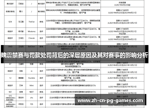 魏震禁赛与罚款处罚背后的深层原因及其对赛事的影响分析